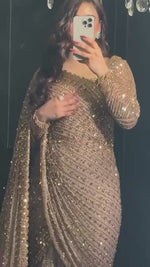 Zeenat – Rose Gold Embellished Saree